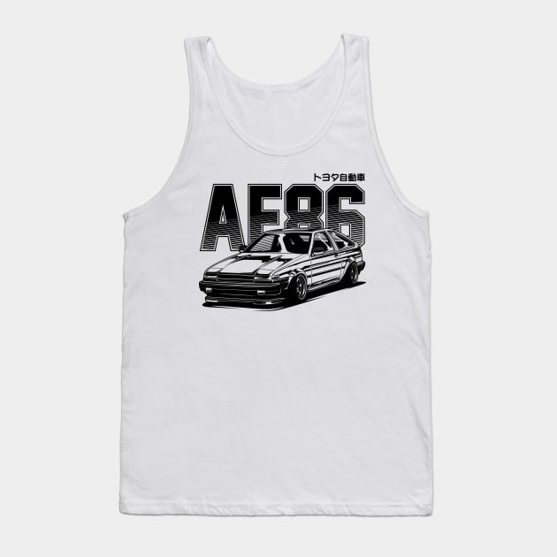 AE86 Trueno (Black Print) Tank Top by idrdesign